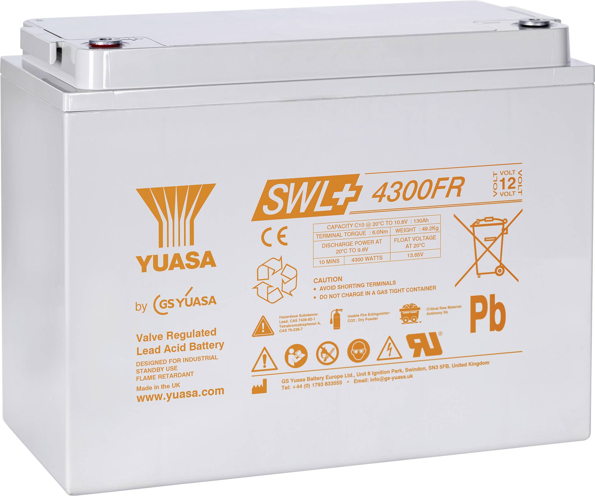 Yuasa SWL+4300FR olovni akumulator olovni AGM 12 V 140 Ah