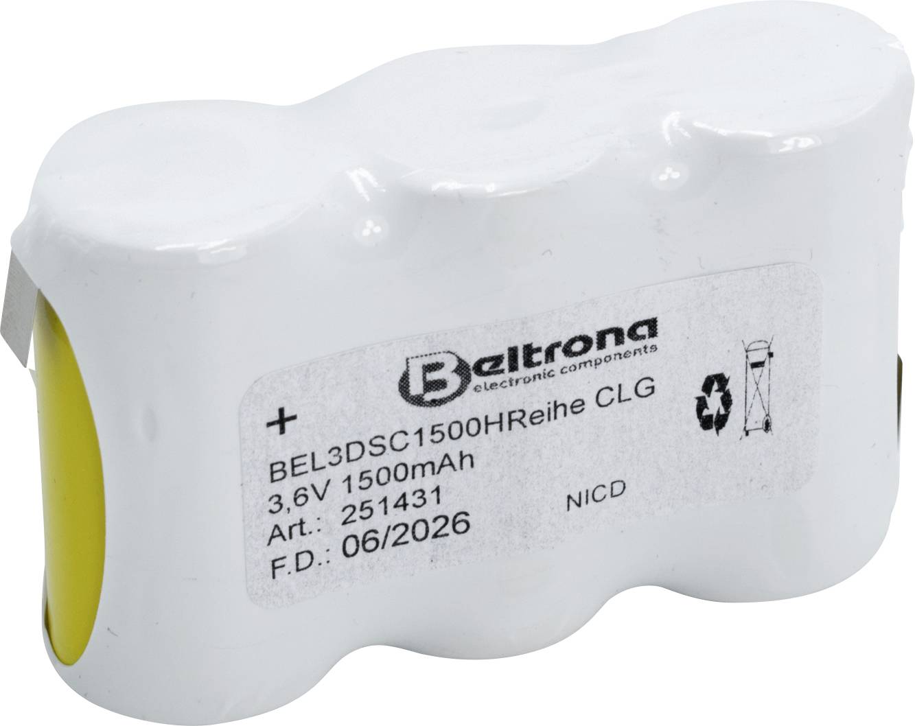 Beltrona BEL3DSC1500HRCLG akumulator za panik rasvetu NiCd 3,6 V specijalna veličina