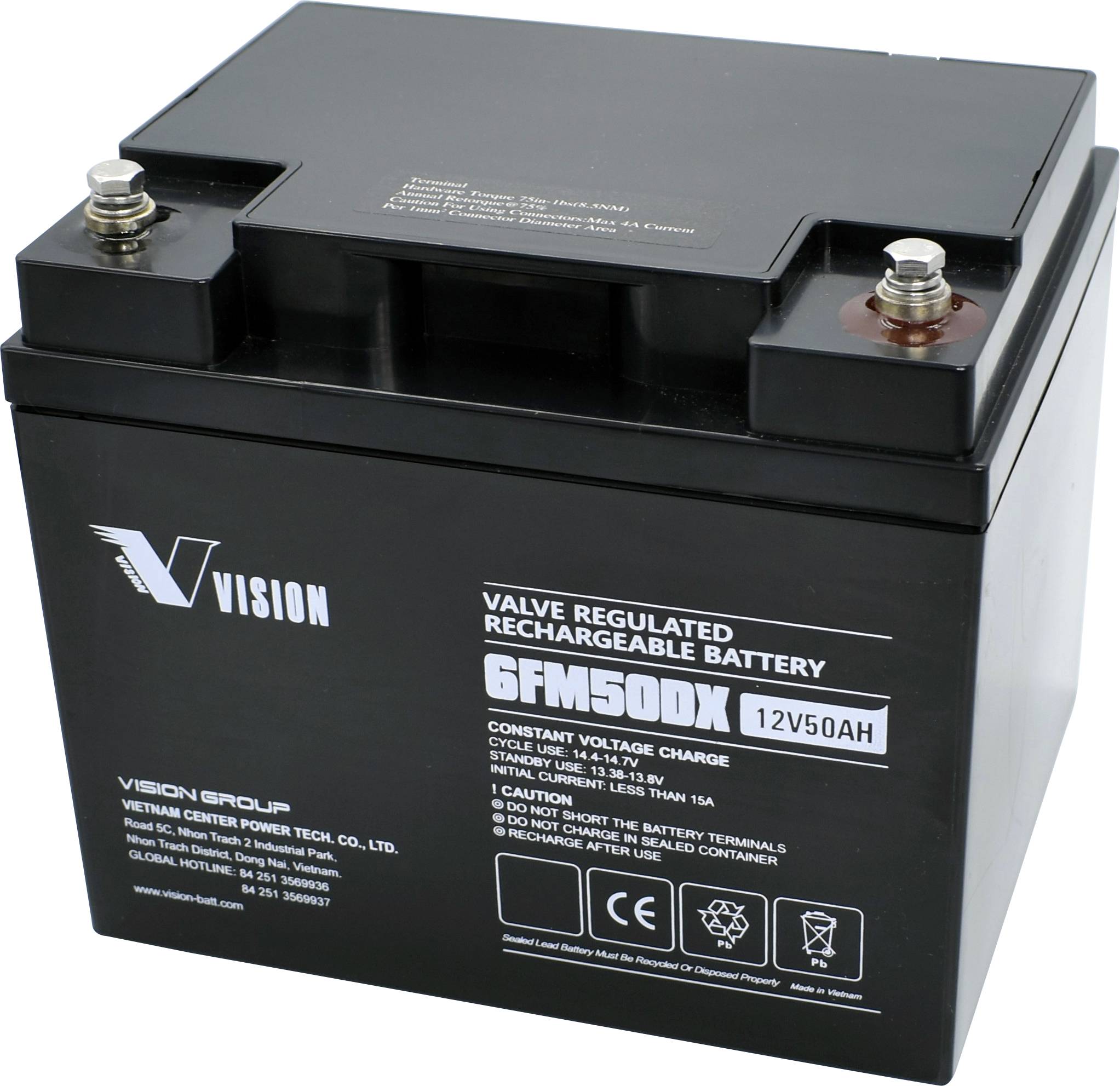 Vision 6FM50DX olovni akumulator olovni AGM 12 V 50 Ah