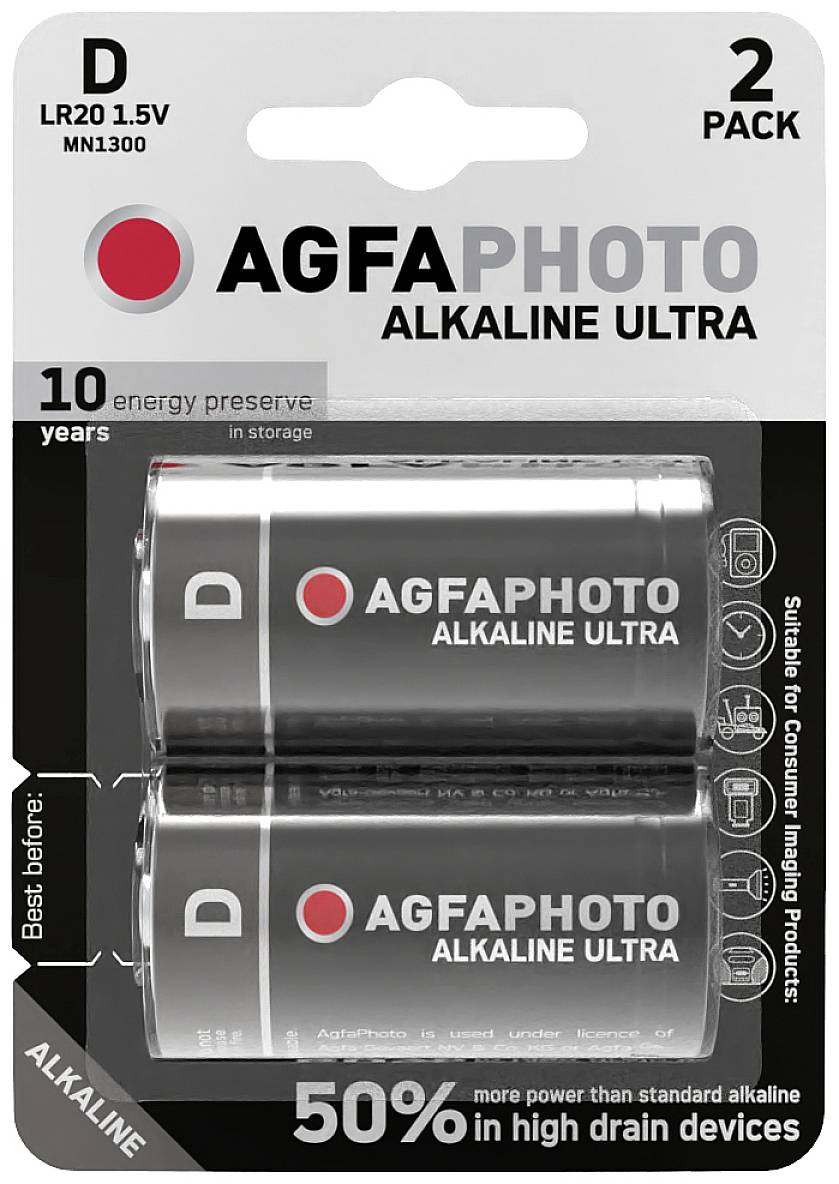 AgfaPhoto LR20 D baterija alkalna 1,5 V D (Mono) pak. 2 kom.