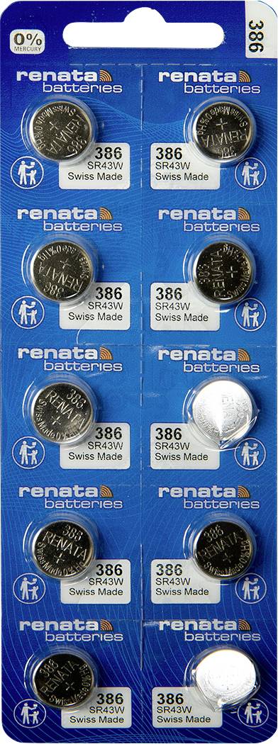 Renata dugmasta baterija srebro-oksidna 1,55 V 130 mAh 386 (⌀ x V) 11,60 mm x 4,2 mm