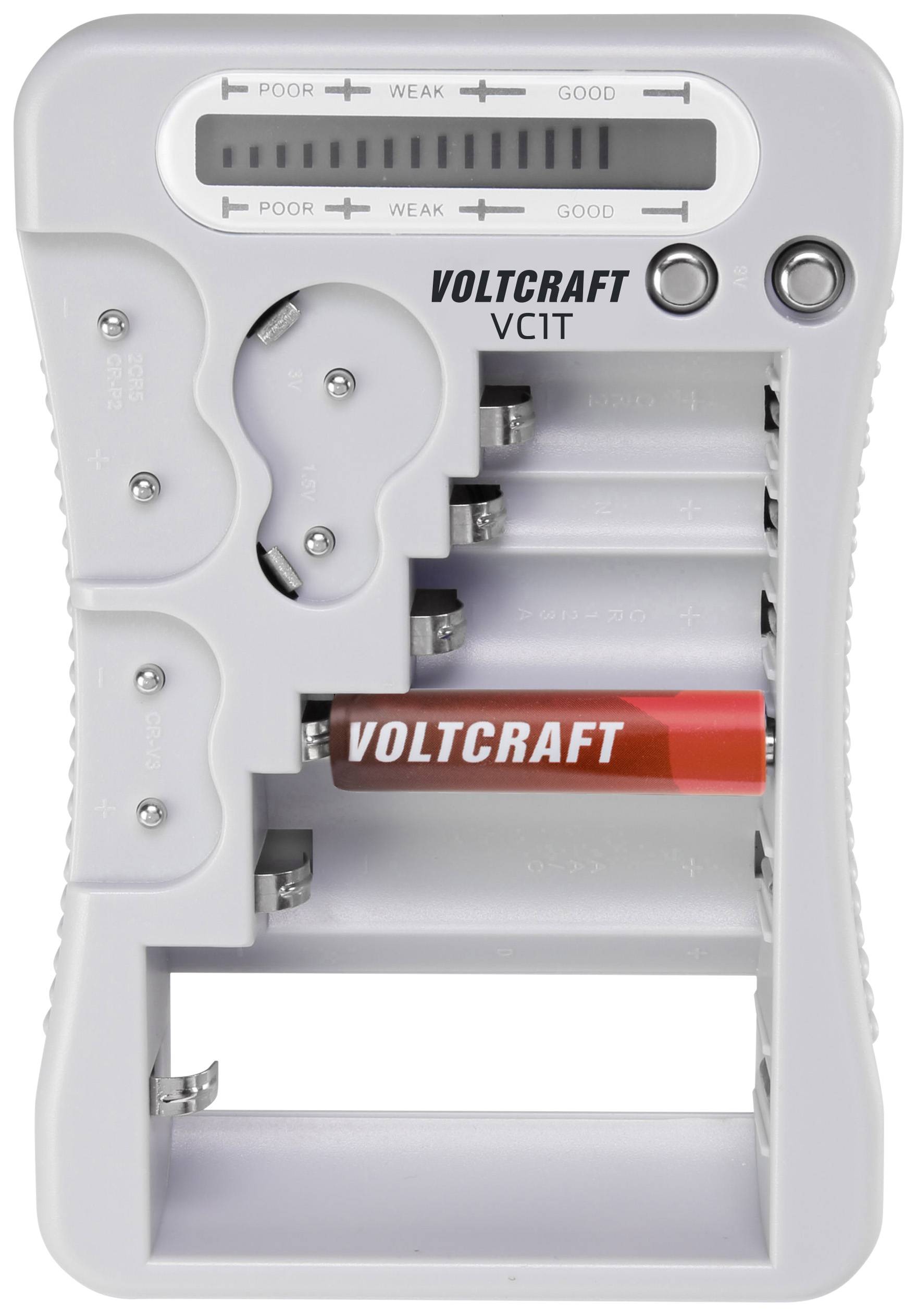 VOLTCRAFT VC1T tester baterija 1,5 v, 3 v, 6 v, 9 v LCD