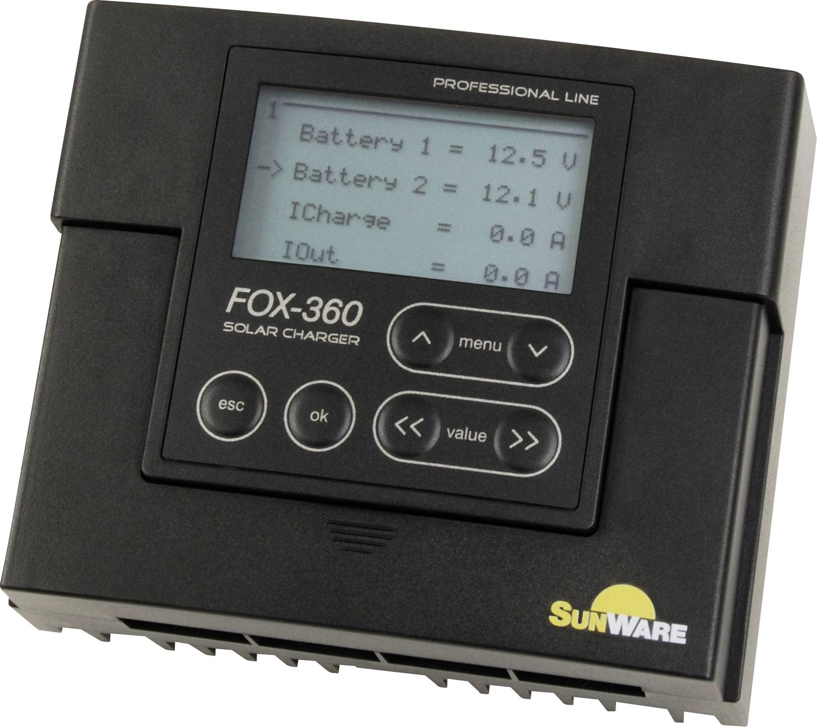 SunWare FOX 360 solarni regulator punjenja PWM 12 V, 24 V 20 A do 680 W