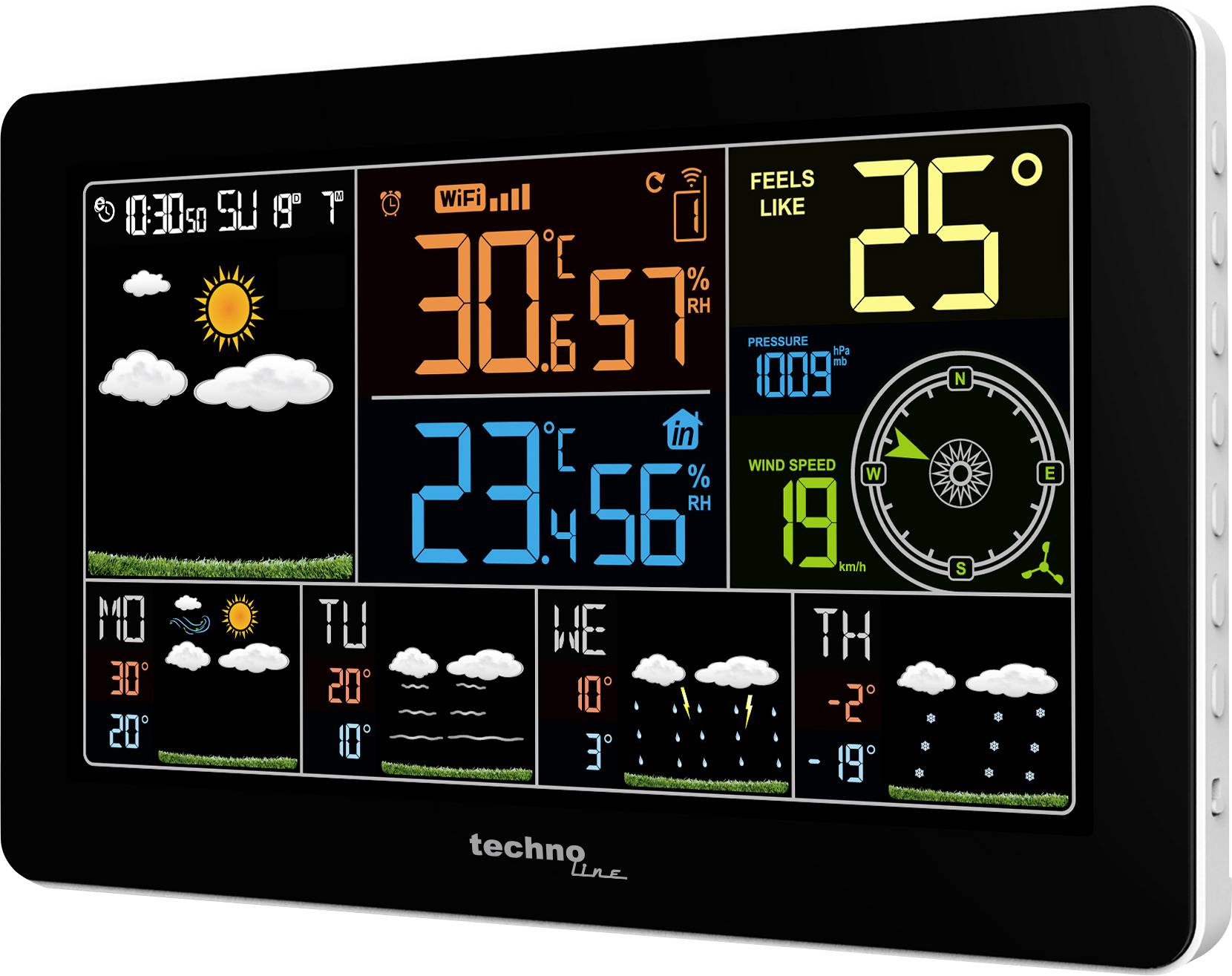 Techno Line WD2700 WiFi meteorološka stanica domet 60 m do 3 senzora spolja od -30,0 °C do 70,0 °C