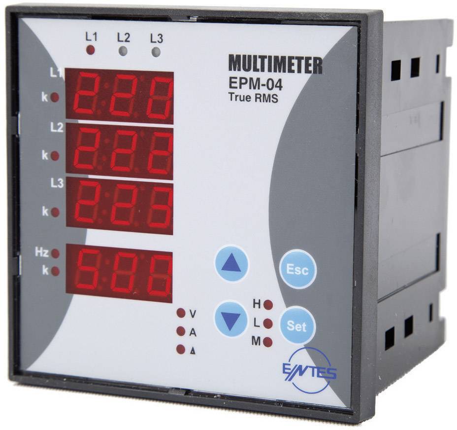 ENTES EPM-04-96 digitalni ugradni merni instrument napon AC, struja AC, frekvencija, napon, struja LCD