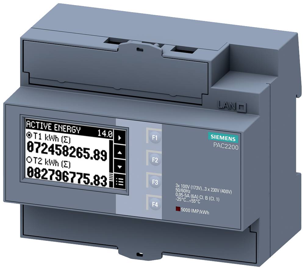 Siemens 7KM2200-2EA30-1CA1 merni instrument prividna snaga, aktivna snaga, reaktivna snaga 5 A LCD