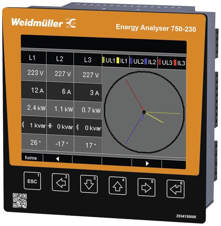 Weidmüller ENERGY ANALYSER 750-230 digitalni ugradni merni instrument napon AC, struja 600 V