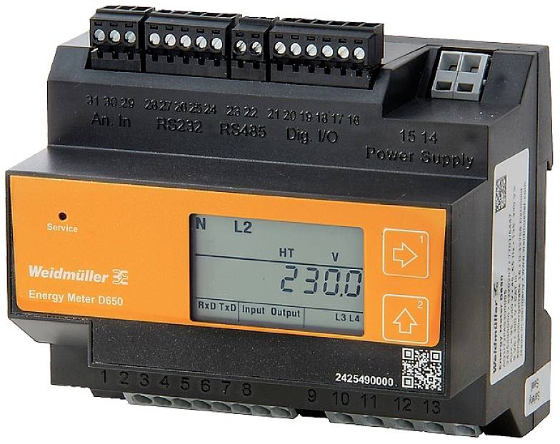Weidmüller ENERGY METER D650 digitalni ugradni merni instrument napon AC, struja 480 V