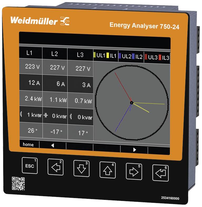Weidmüller ENERGY ANALYSER 750-24 digitalni ugradni merni instrument napon AC, struja 600 V