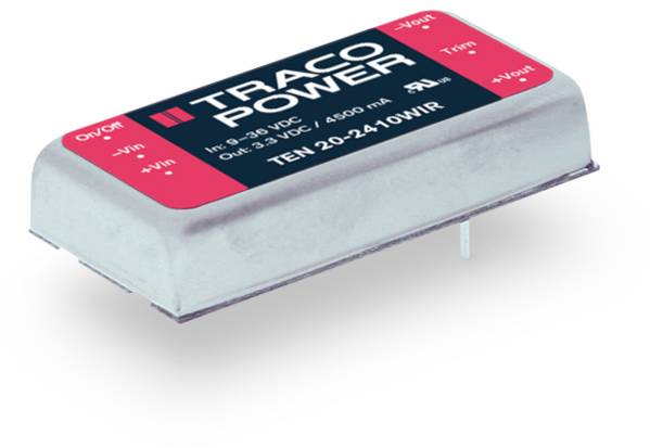 TracoPower TEN 20-7223WIR DC/DC napajanje - ispravljač za štampanu ploču 110 V/DC 15 V/DC, -15 V/DC 667 mA 20 W Broj izlaza: 2 x.