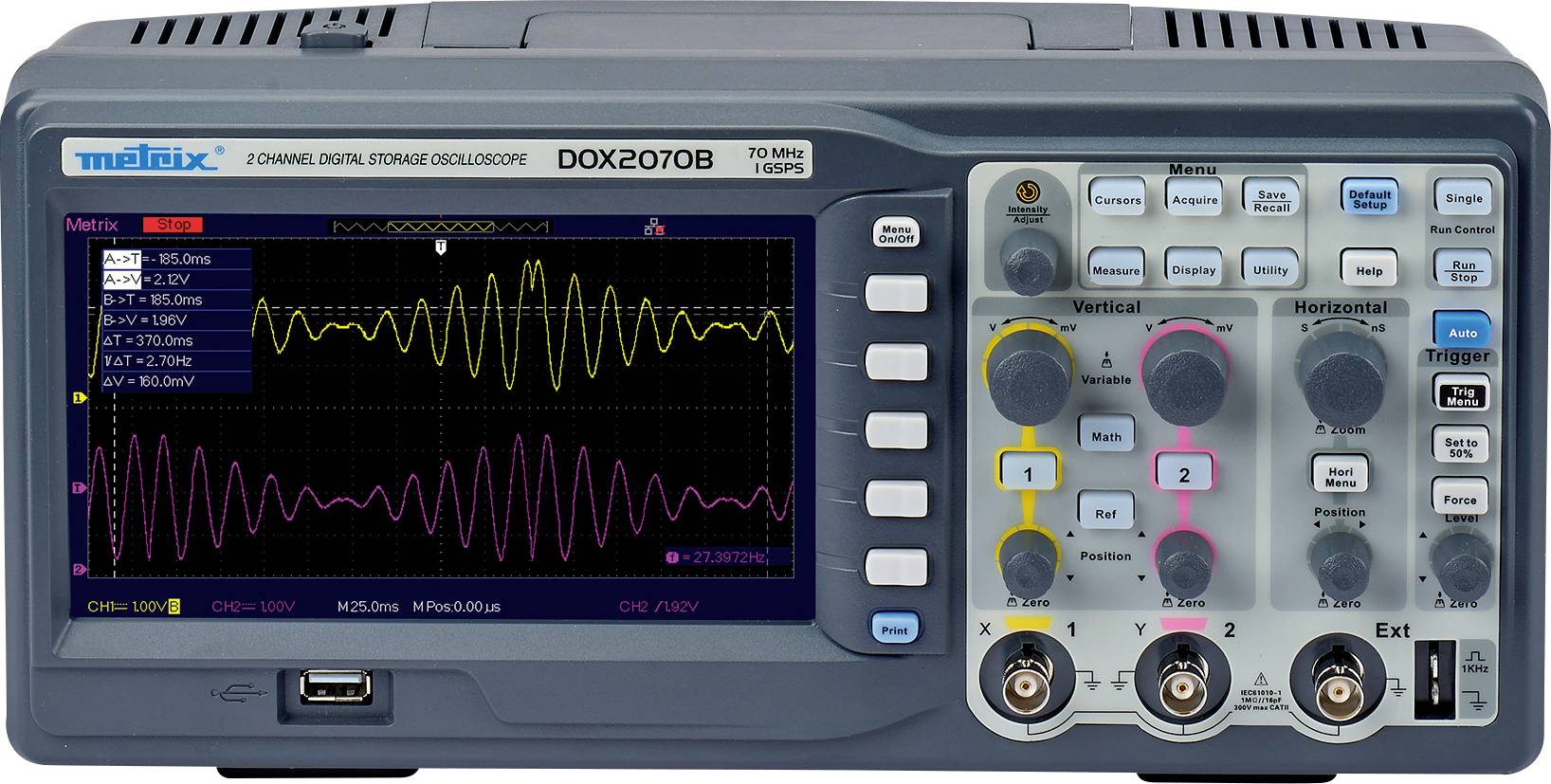Metrix DOX 2070B digitalni osciloskop 70 MHz 2-kanalni 500 MSa/s