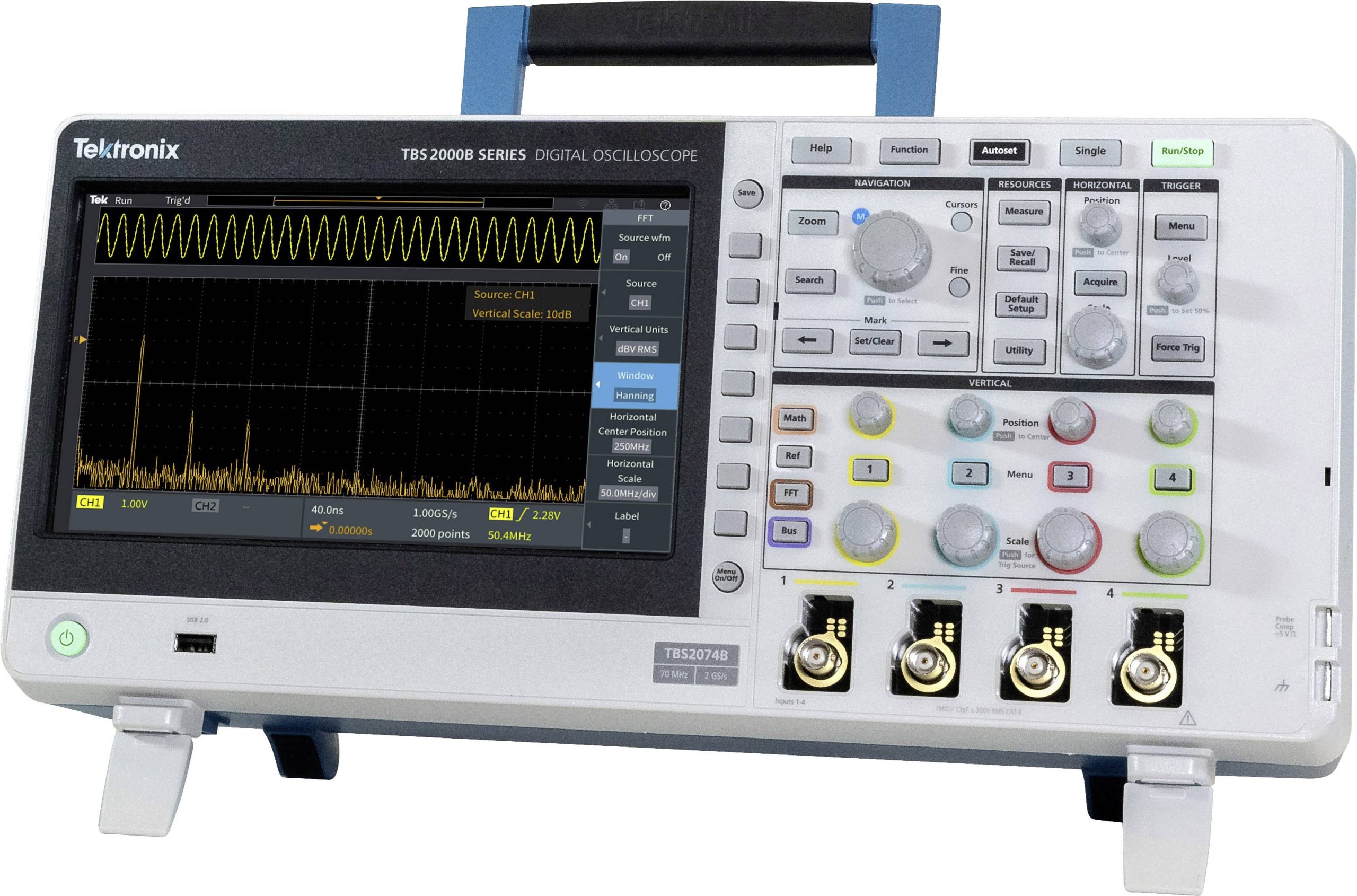 Tektronix TBS2204B digitalni osciloskop 200 MHz 4-kanalni 2 GSa/s