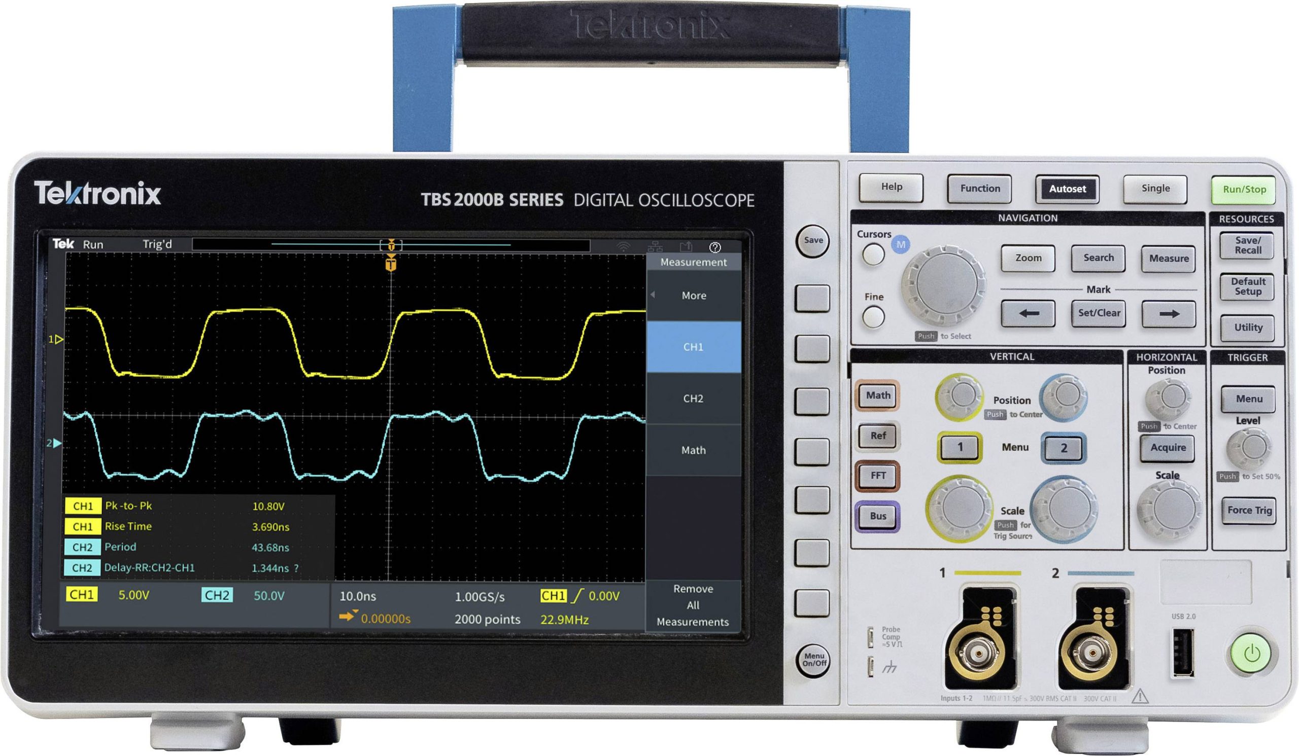 Tektronix TBS2072B digitalni osciloskop 70 MHz 2-kanalni 2 GSa/s