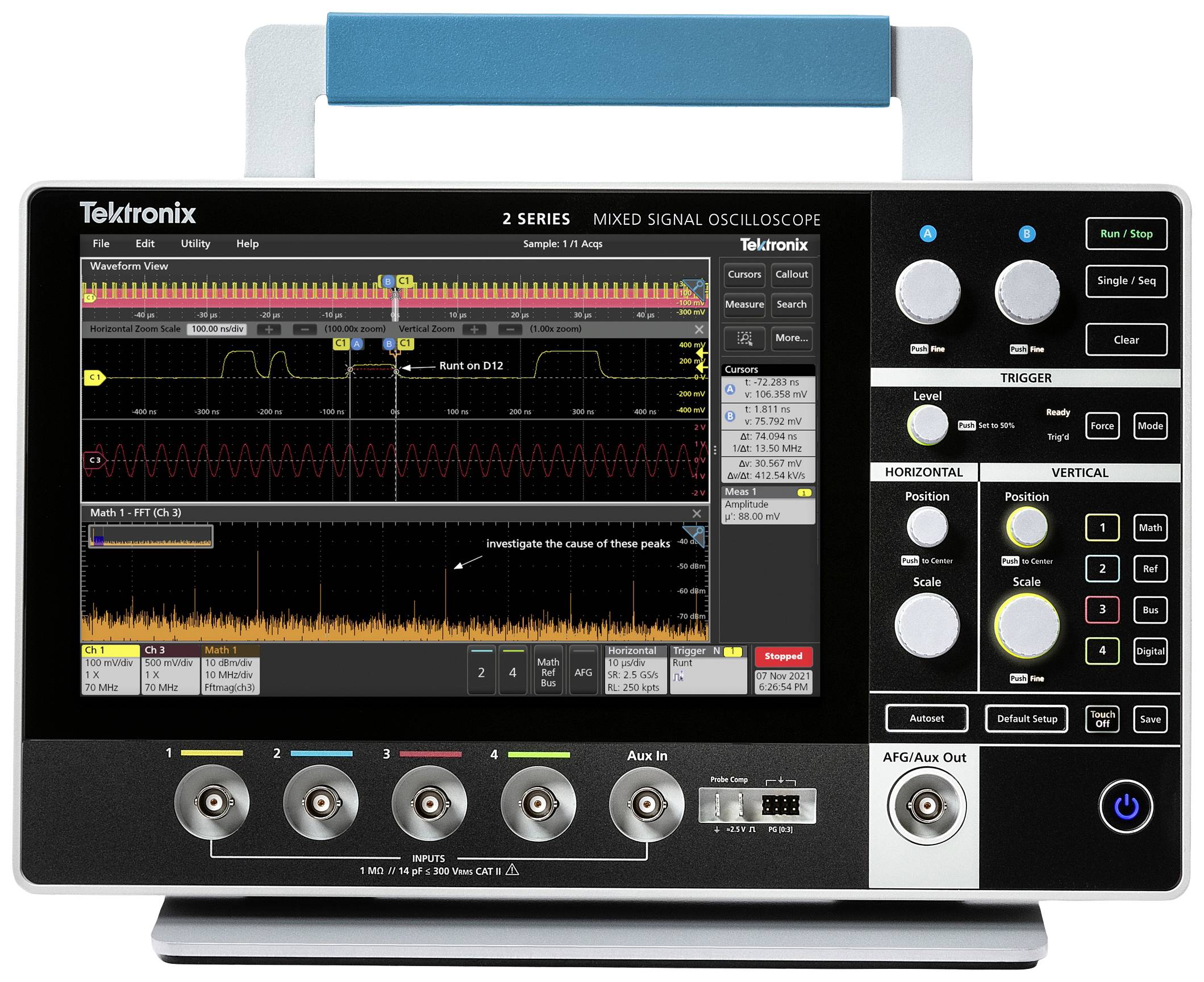 Tektronix MSO24 2-BW-200 digitalni osciloskop 200 MHz 4-kanalni 1,25 GSa/s