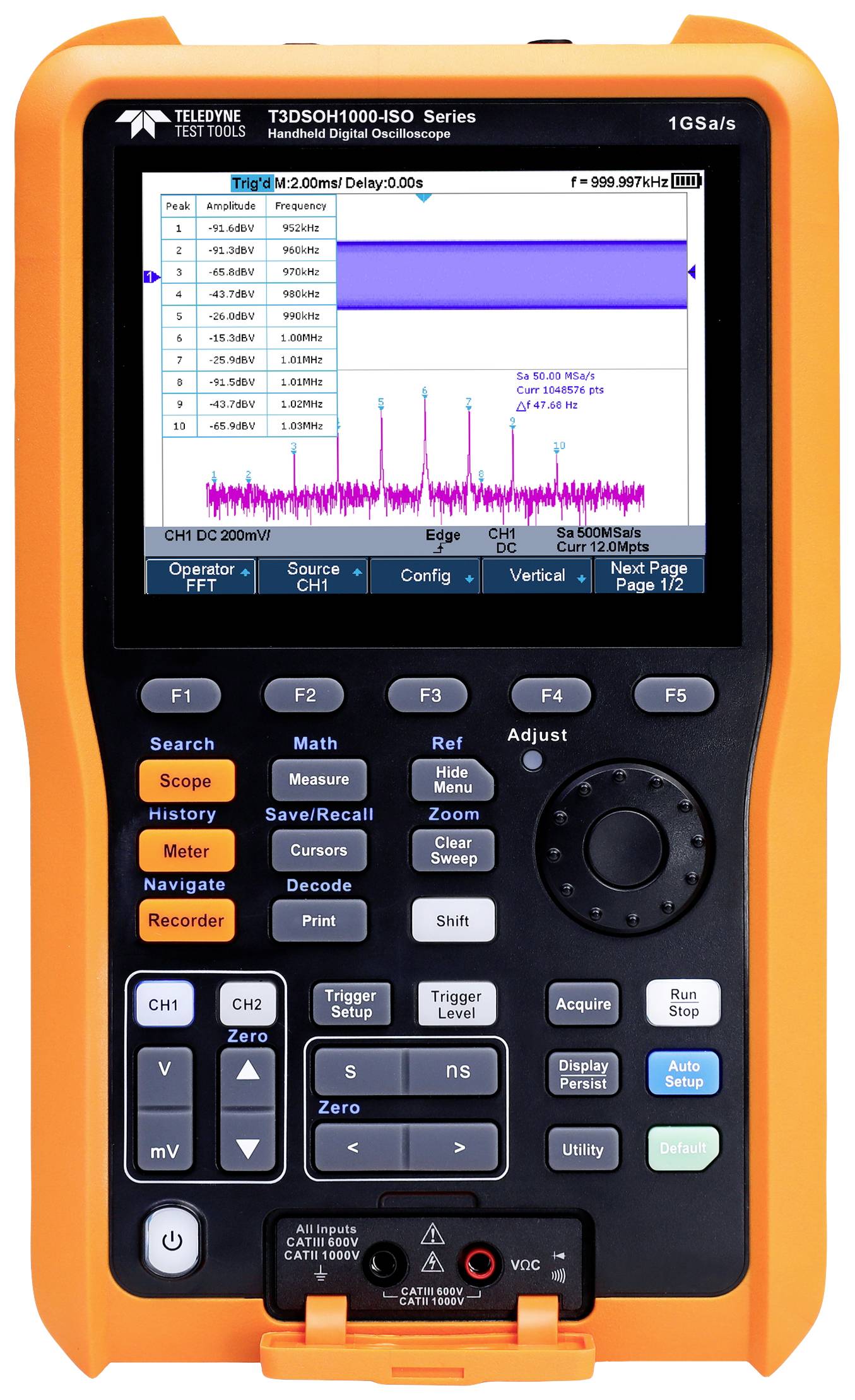 Teledyne LeCroy T3DSOH1102-ISO ručni osciloskop 100 MHz 1 GSa/s 12 Mpts