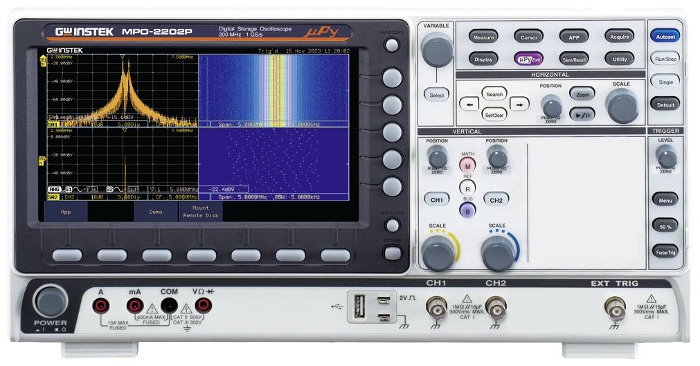 GW Instek MPO-2202P digitalni osciloskop 200 MHz 1 GSa/s