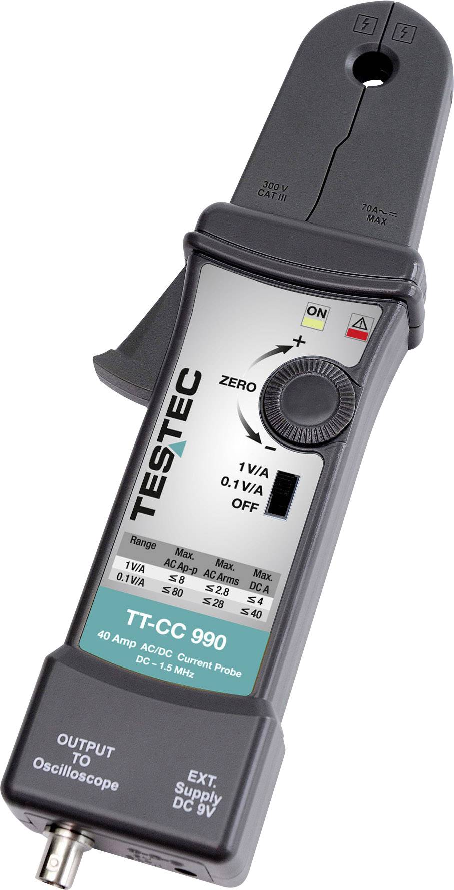 Testec adapter za strujna klešta CAT II 600 V, CAT III 300 V BNC ženski konektor, banana muški konektor 36 mm (1464572)