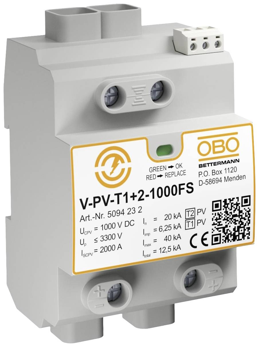 OBO Bettermann 5094232 V-PV-T1+2-1000FS