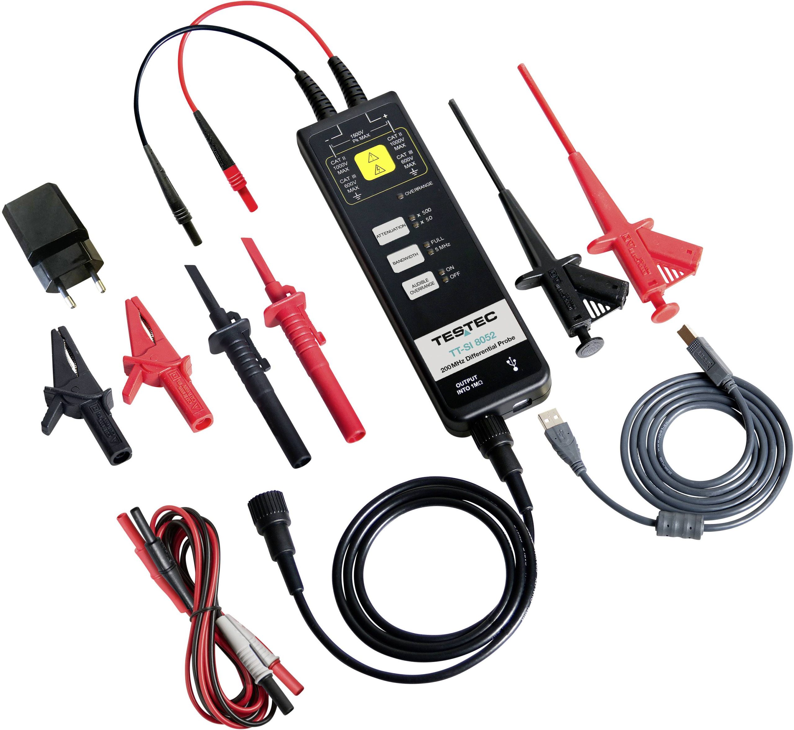 Testec diferencijalna merna sonda CAT II 1000 V, CAT III 600 V 200 MHz