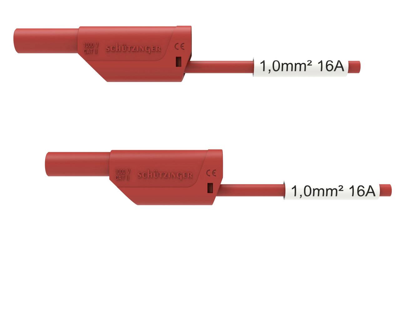 Schützinger SIL1 spojni kabl CAT II 1000 V 150 cm 1 mm² crvena