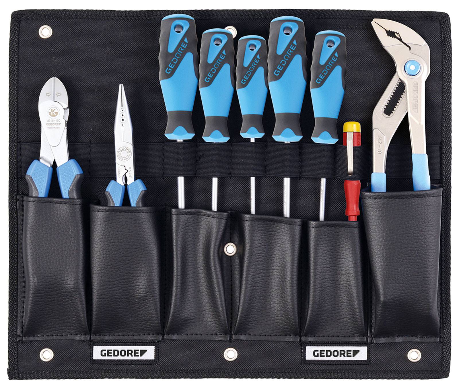 Gedore 2836181 set klešta i odvijača za kućne majstore, 9 delova, u torbi