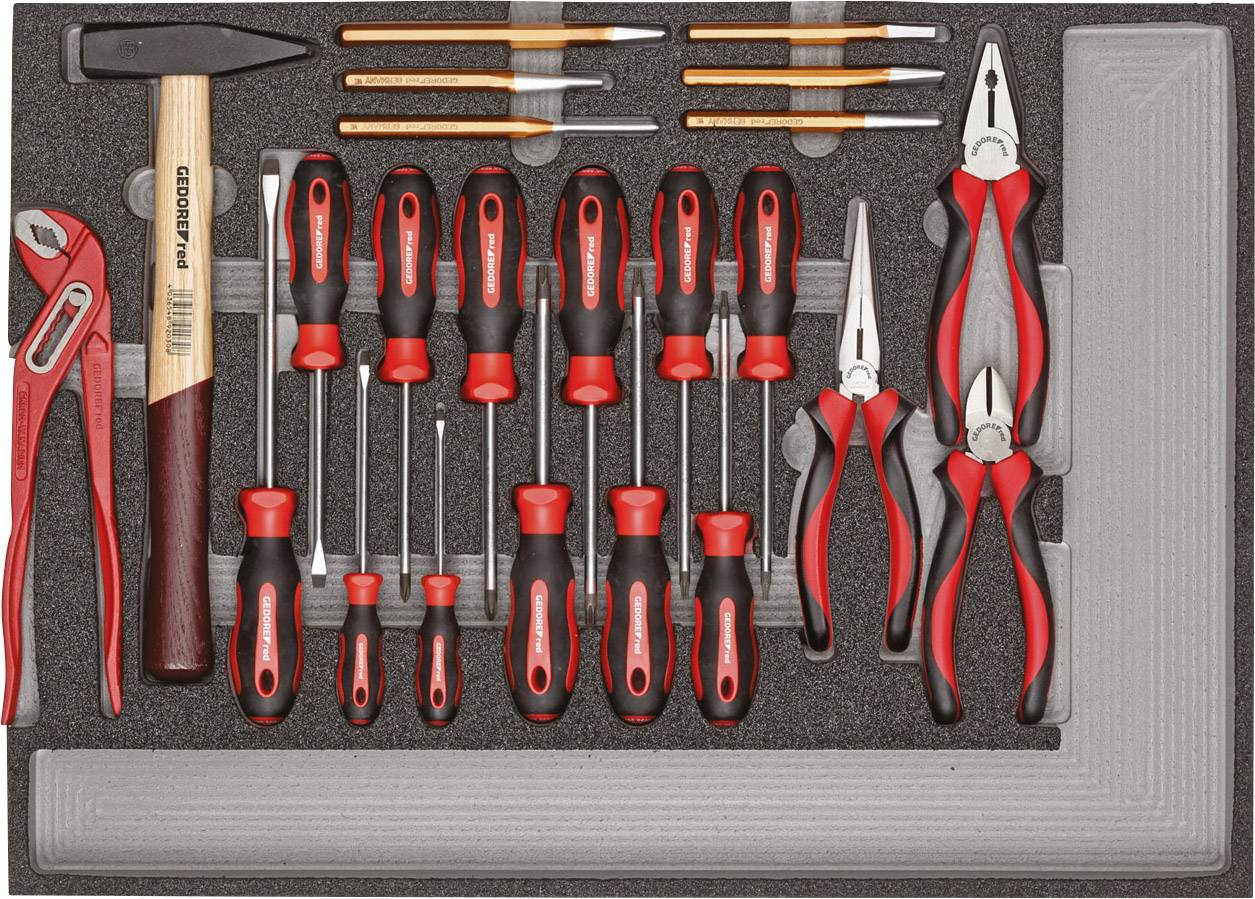 Gedore RED 3301686 set klešta, odvijača i ključeva
