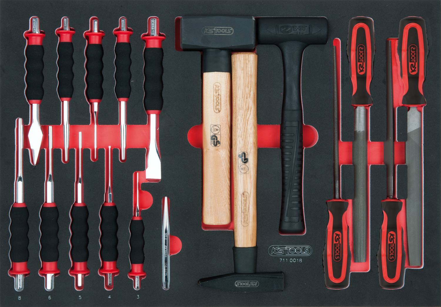 KS Tools 711.0018 set turpija, dleta i čekića, 18 delova