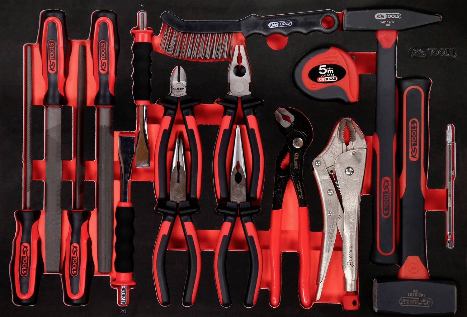 KS Tools 811.0017 set klešta, čekića i dleta, 17 delova