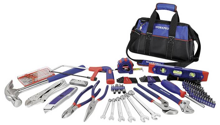 WorkPro WP209010 set alata za kućne majstore, 156 delova, u torbi