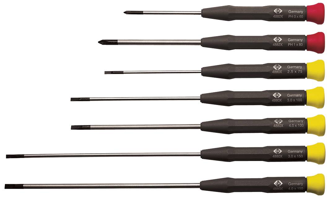 C.K T4883X set odvijača, pljosnati/PH, 7 delova, za elektroniku i finomehaniku