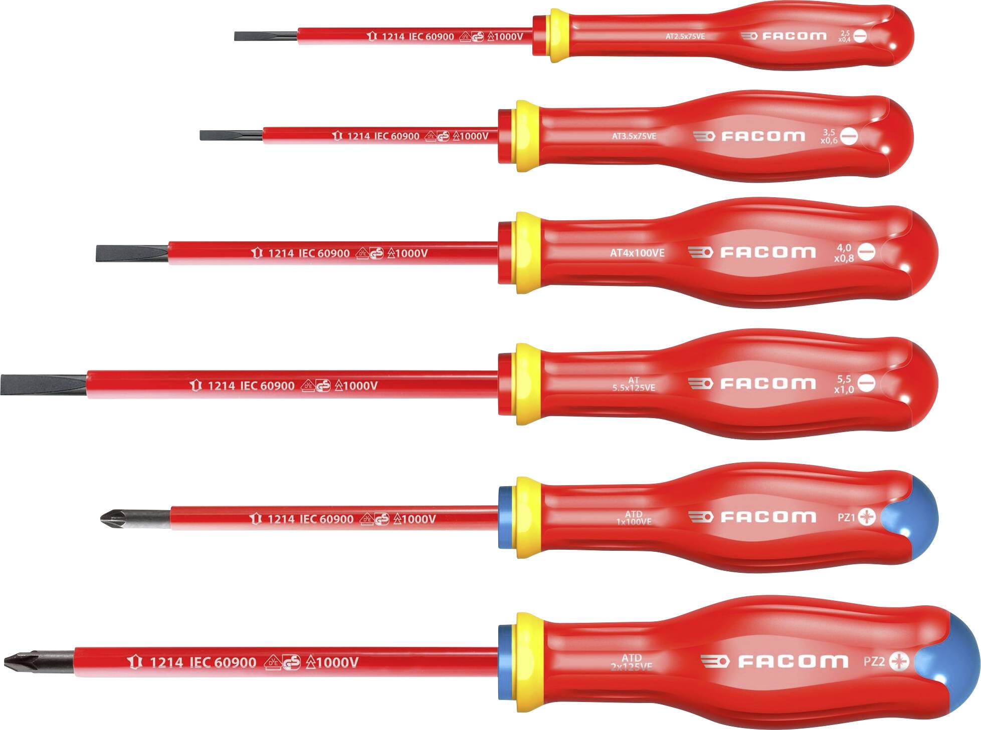 Facom ATDVE.J6PB set odvijača za električare, 6 delova, VDE 1000 V