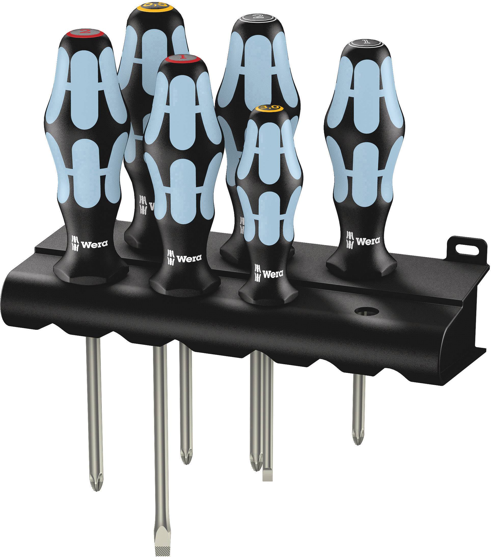 Wera 3334/3350/3355/6 set odvijača, pljosnati/PH/PZ, 6 delova, za radionicu