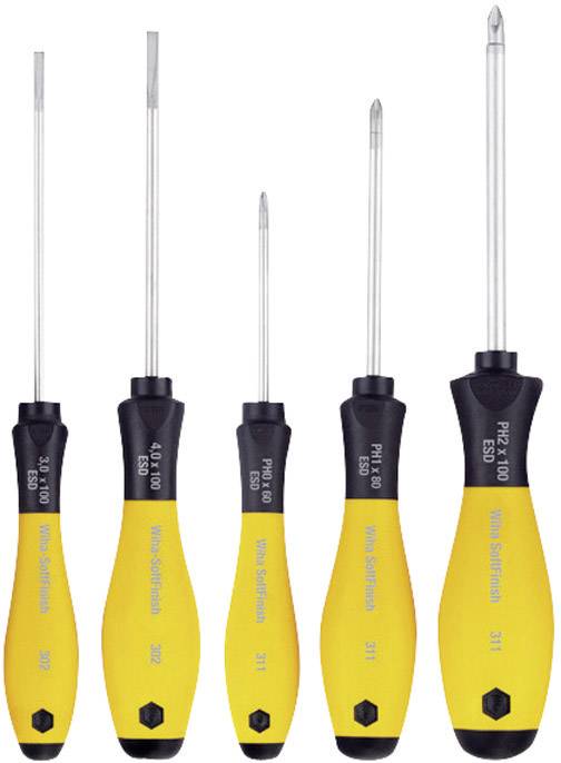 Wiha 27252 SoftFinish set odvijača, ESD, pljosnati/PH, 5 delova