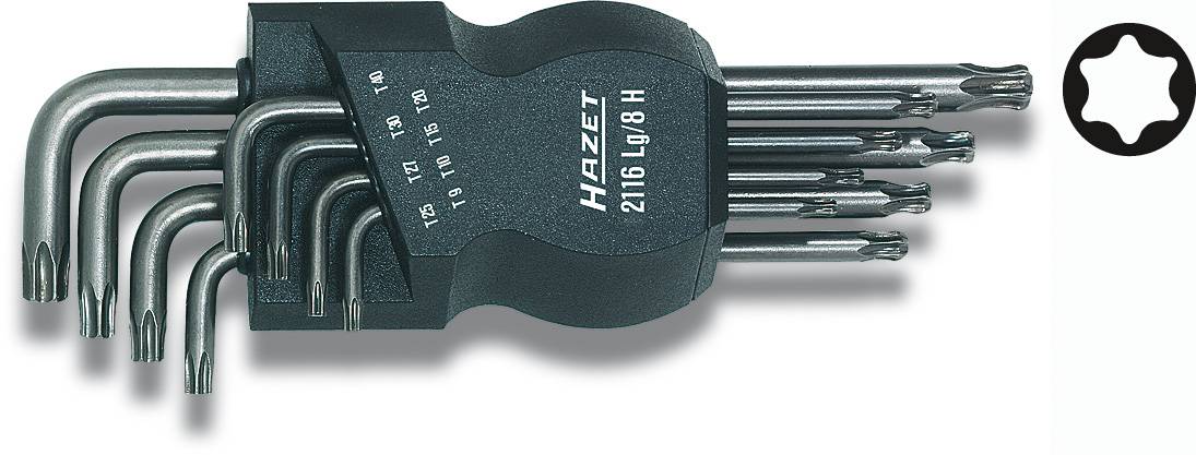 Hazet 2116LG/8H set ugaonih ključeva, TX, 8 delova