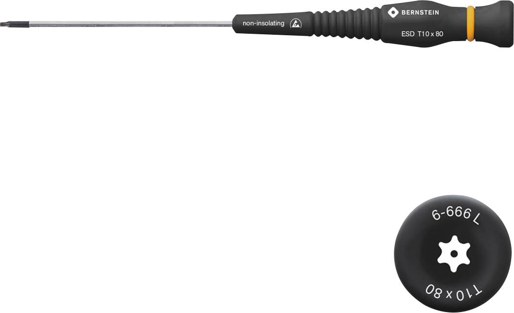 Bernstein 6-666 L TORX odvijač, T10 x 80 mm, za elektroniku i finomehaniku