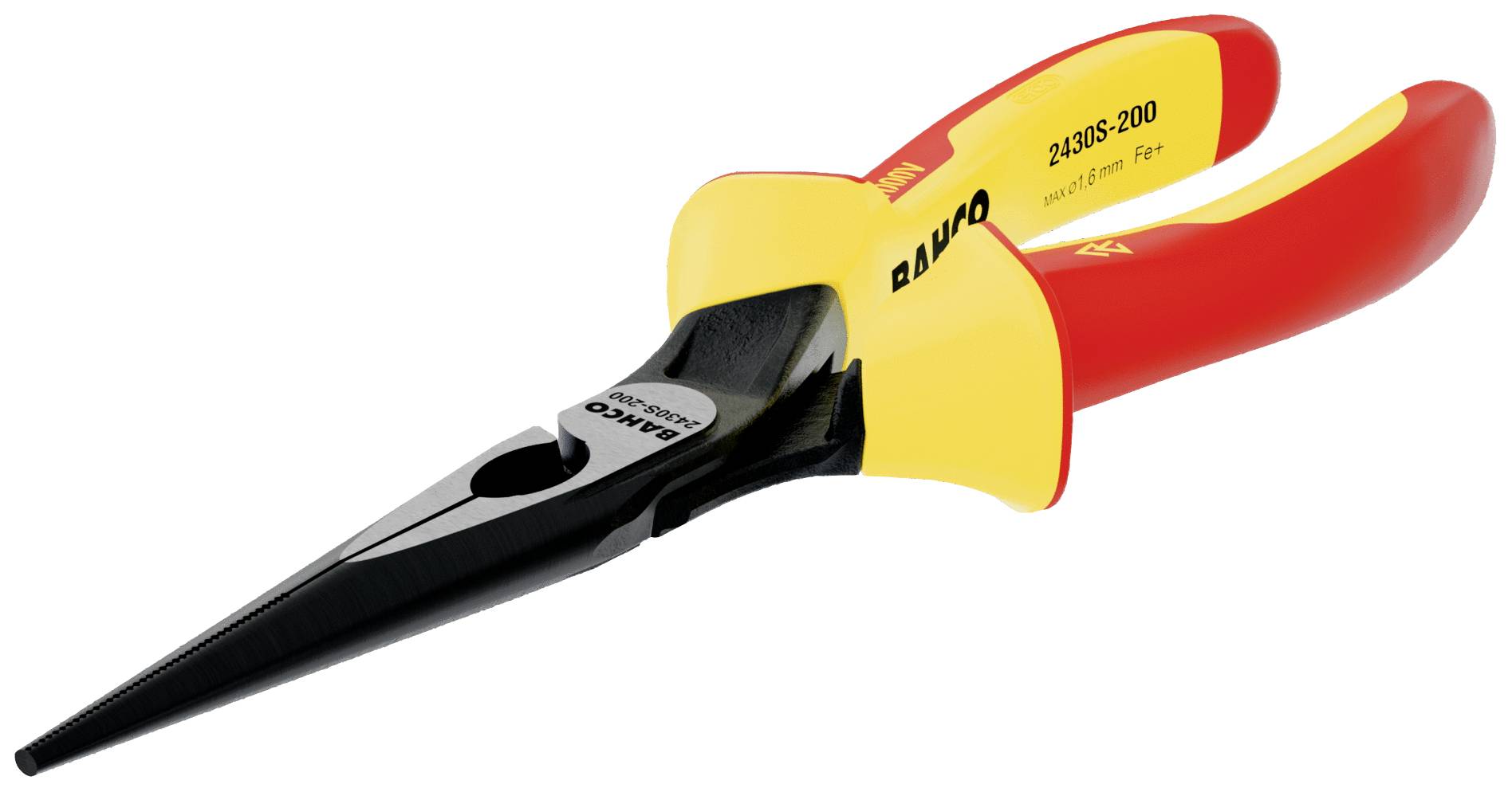 Bahco 2430 S-200 poluokrugla pljosnata klešta, VDE