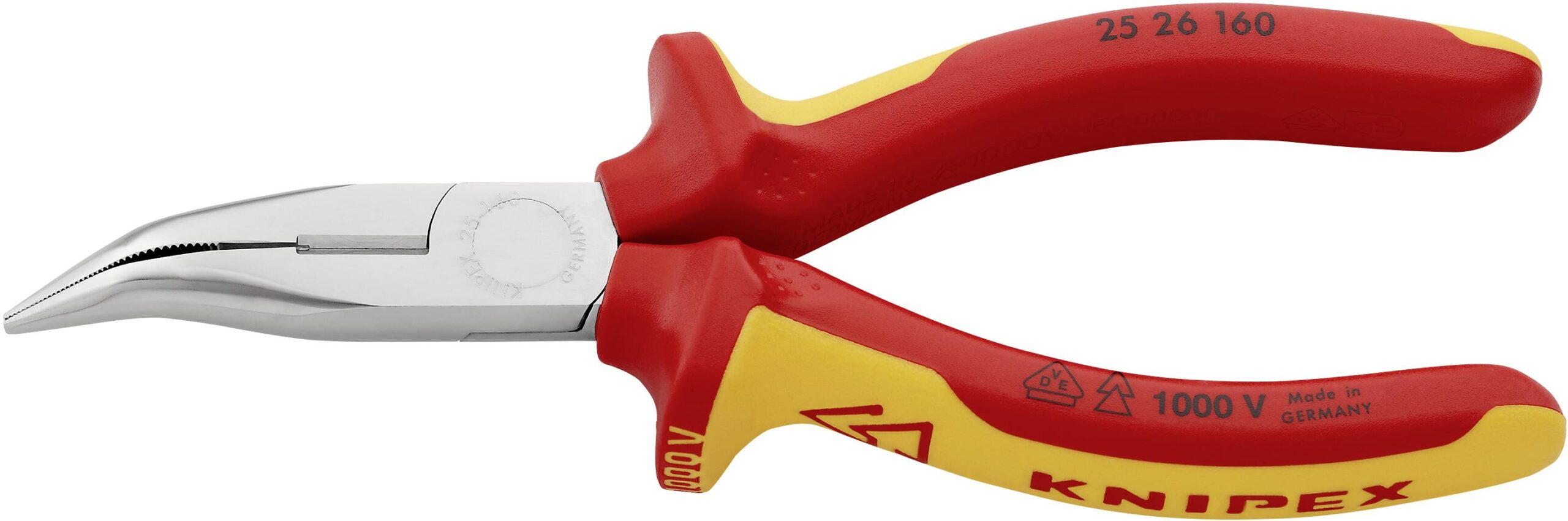 Knipex 25 26 160 poluokrugla pljosnata klešta, VDE