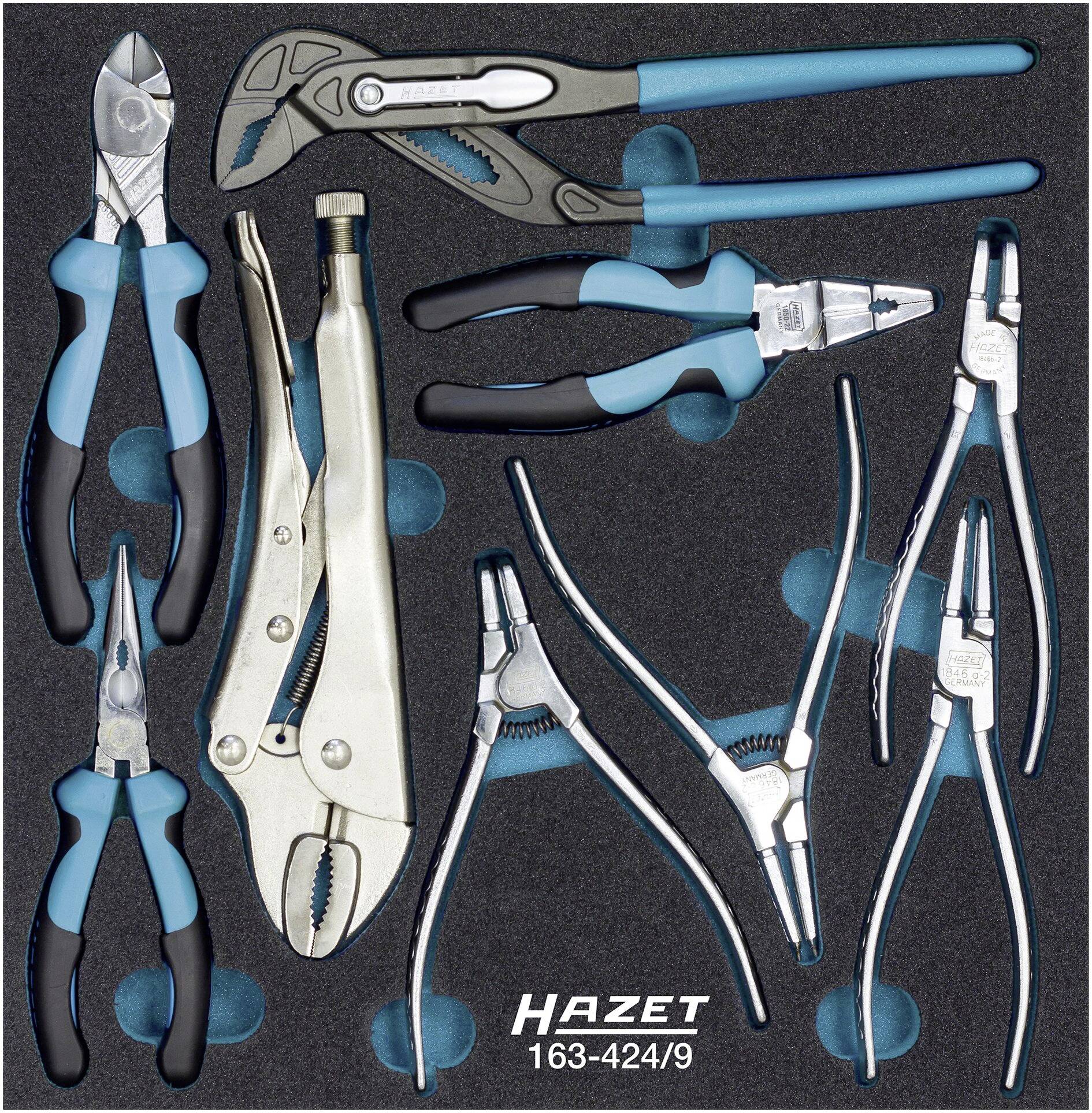 Hazet 163-424/9 set klešta, 9 delova