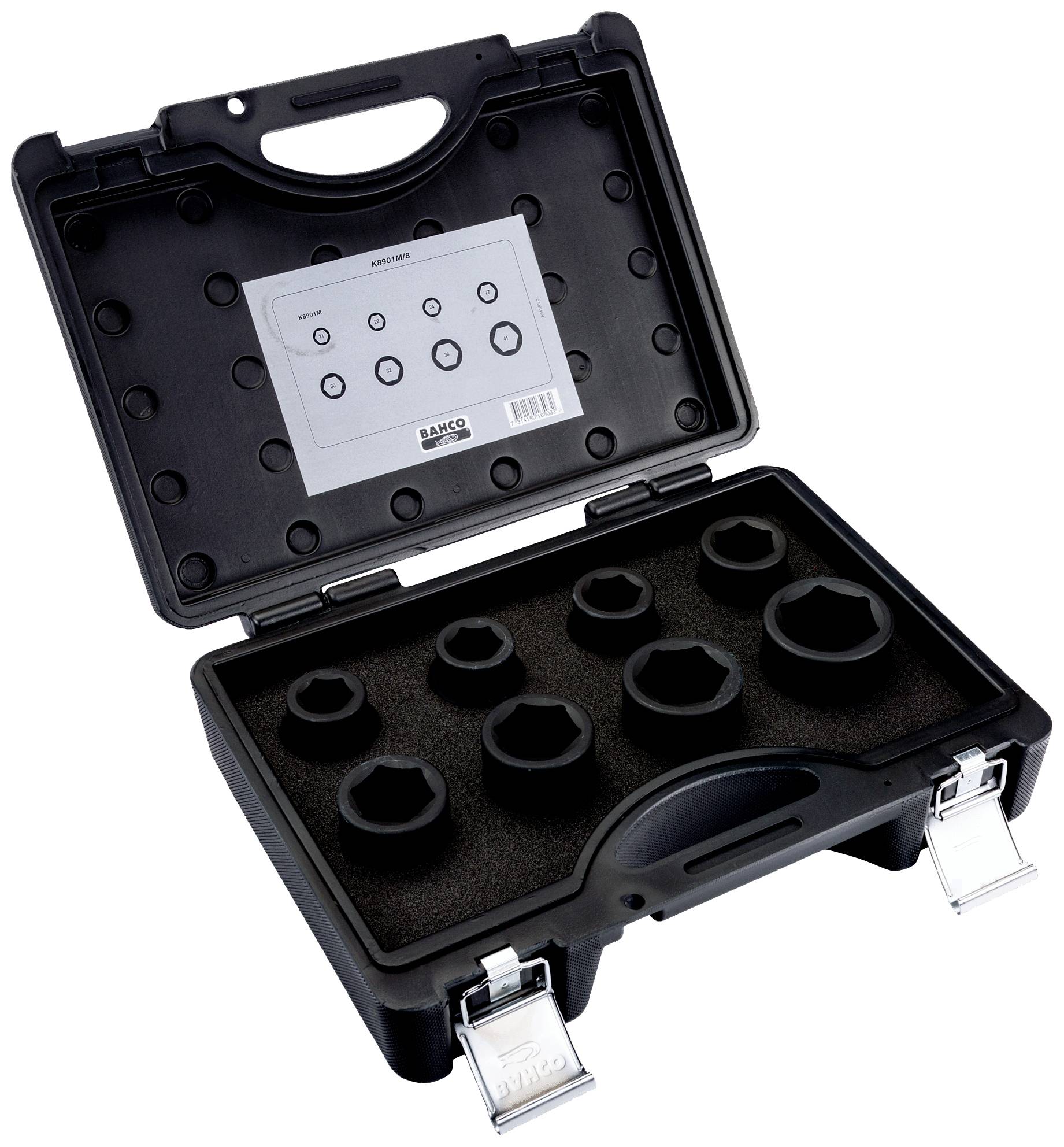 Bahco K8901M/8 set ojačanih nasadnih ključeva, 3/4″, 8 delova
