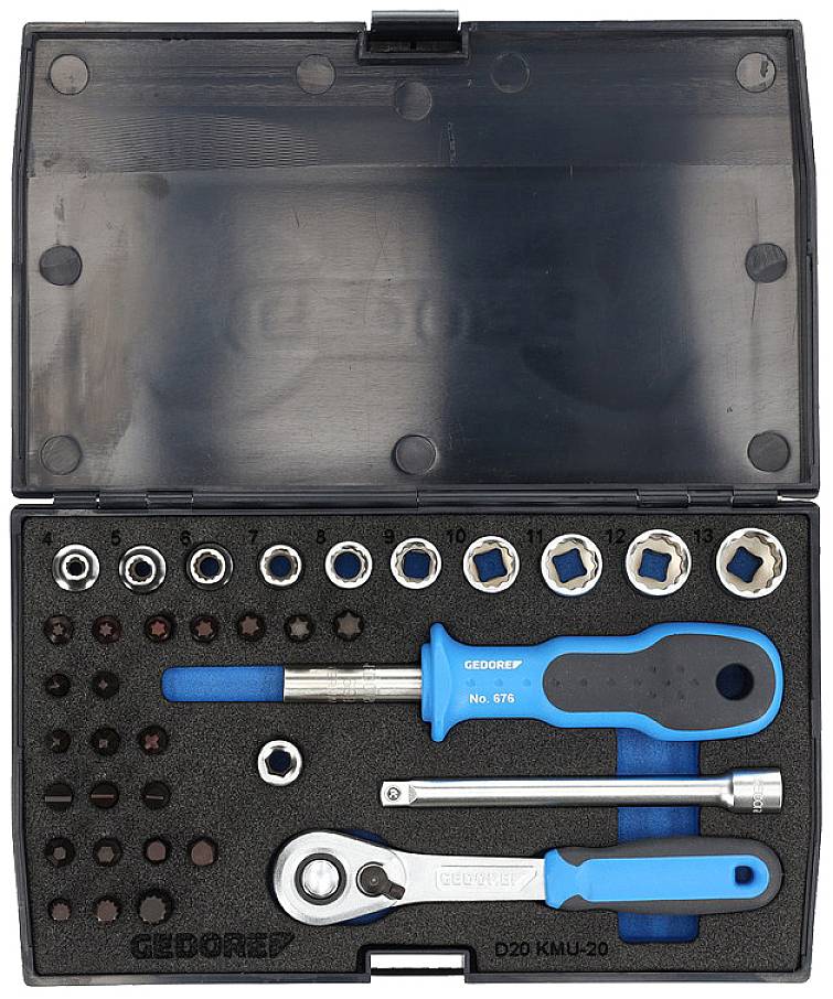 Gedore 1822373 set nasadnih ključeva, 1/4″ (6,3 mm), 37 delova
