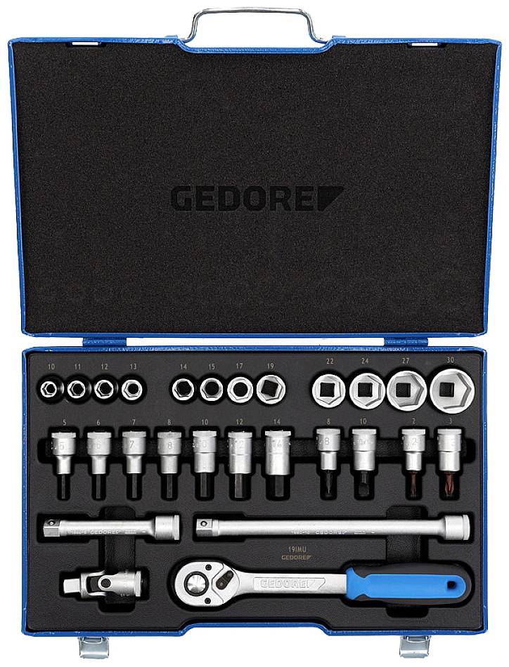 Gedore 6139750 set nasadnih ključeva, 1/2″ (12,5 mm), 27 delova