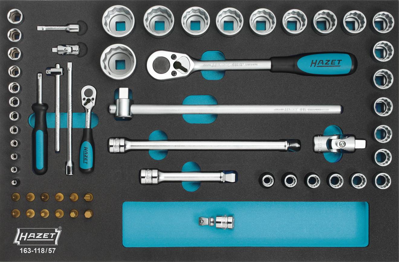 Hazet 163-118/57 set nasadnih ključeva, 1/4″ (6,3 mm), 57 delova