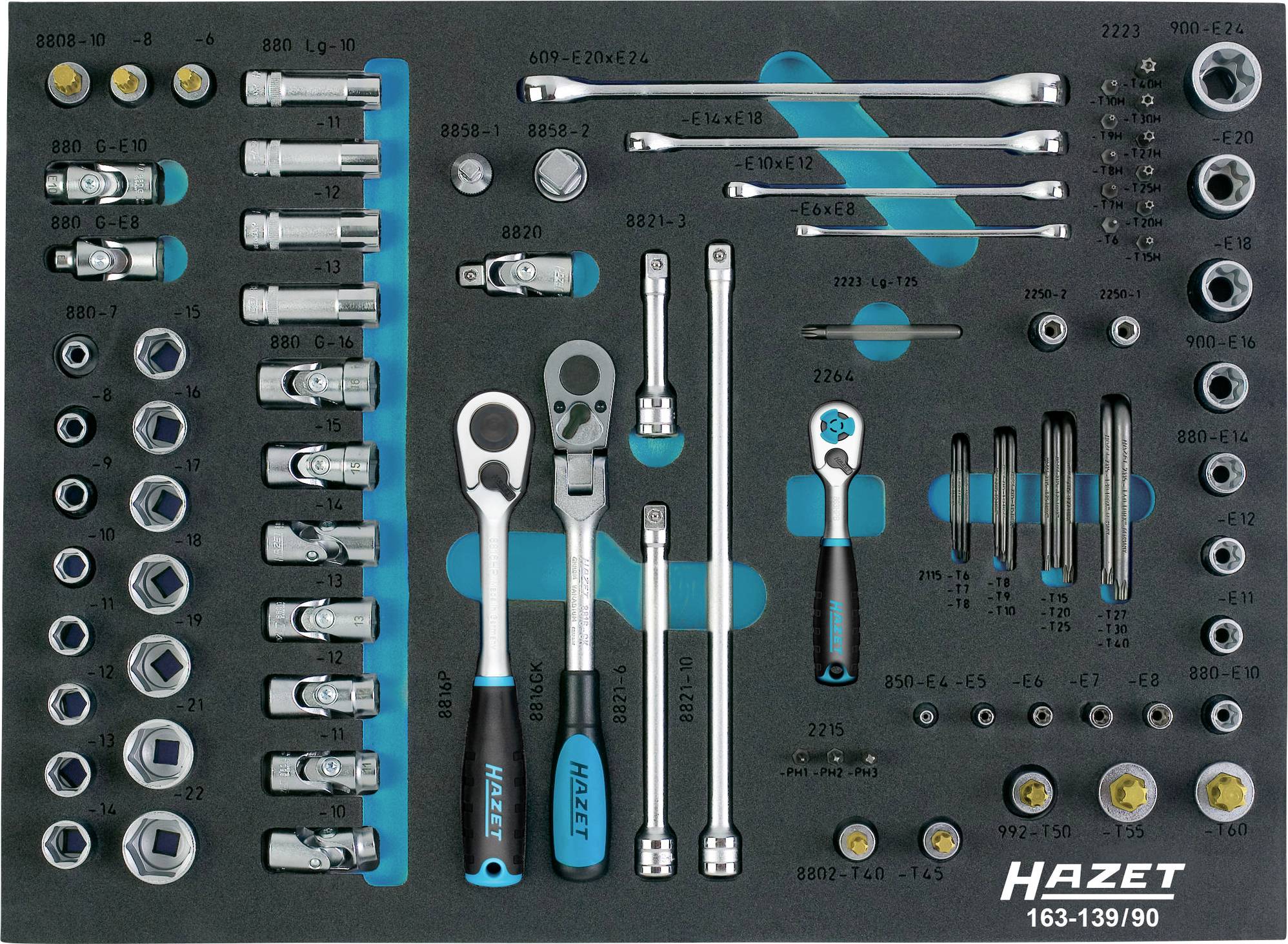 Hazet 163-139/90 set nasadnih ključeva, 1/4″ (6,3 mm), 90 delova