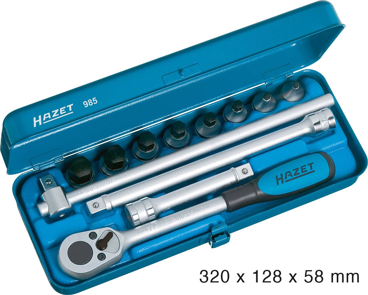 Hazet 985 set nasadnih ključeva, 1/2″ (12,5 mm), 12 delova