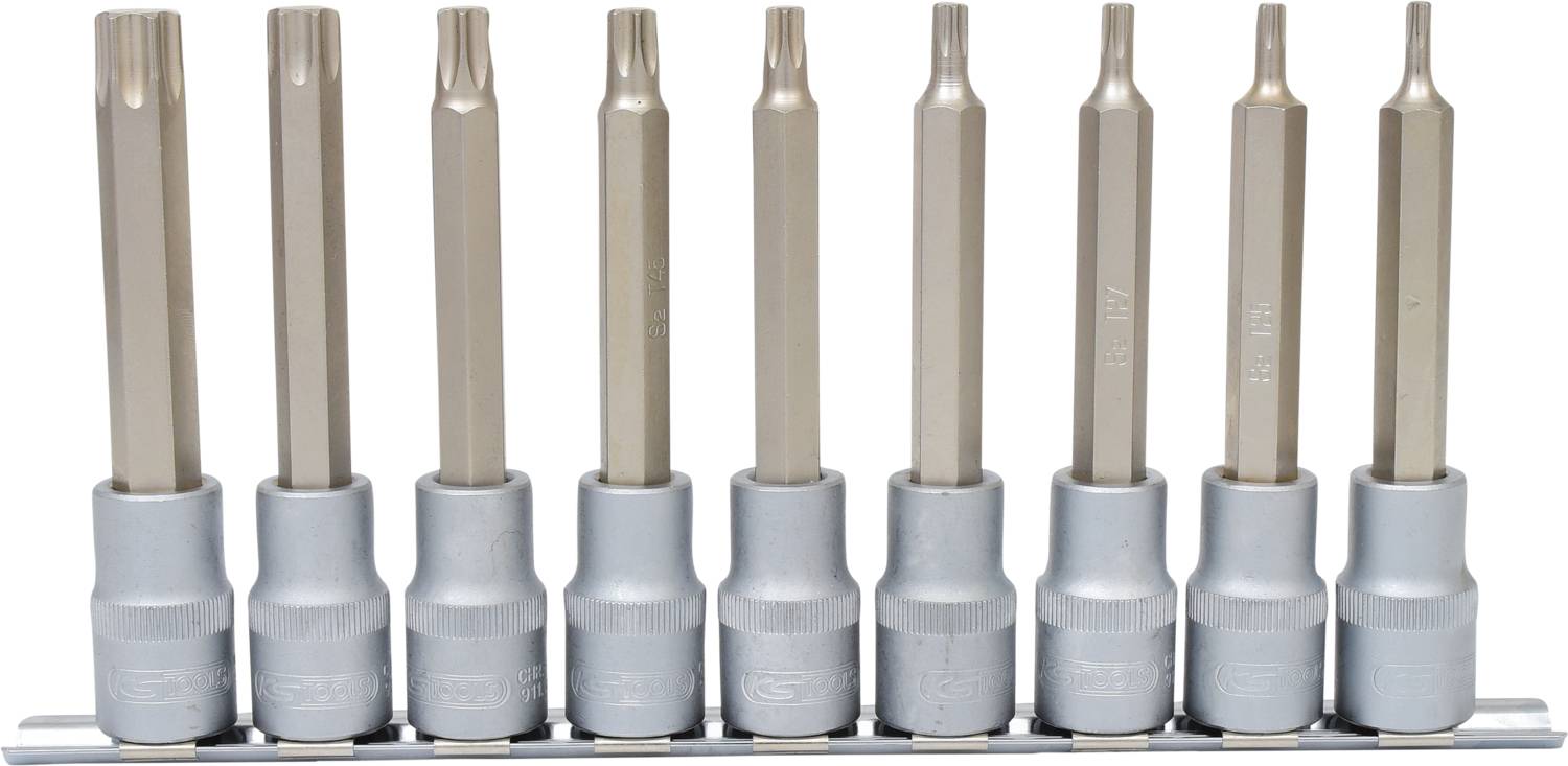 KS Tools T20-T60 set nasadnih ključeva, 9 delova, dužina 110 mm