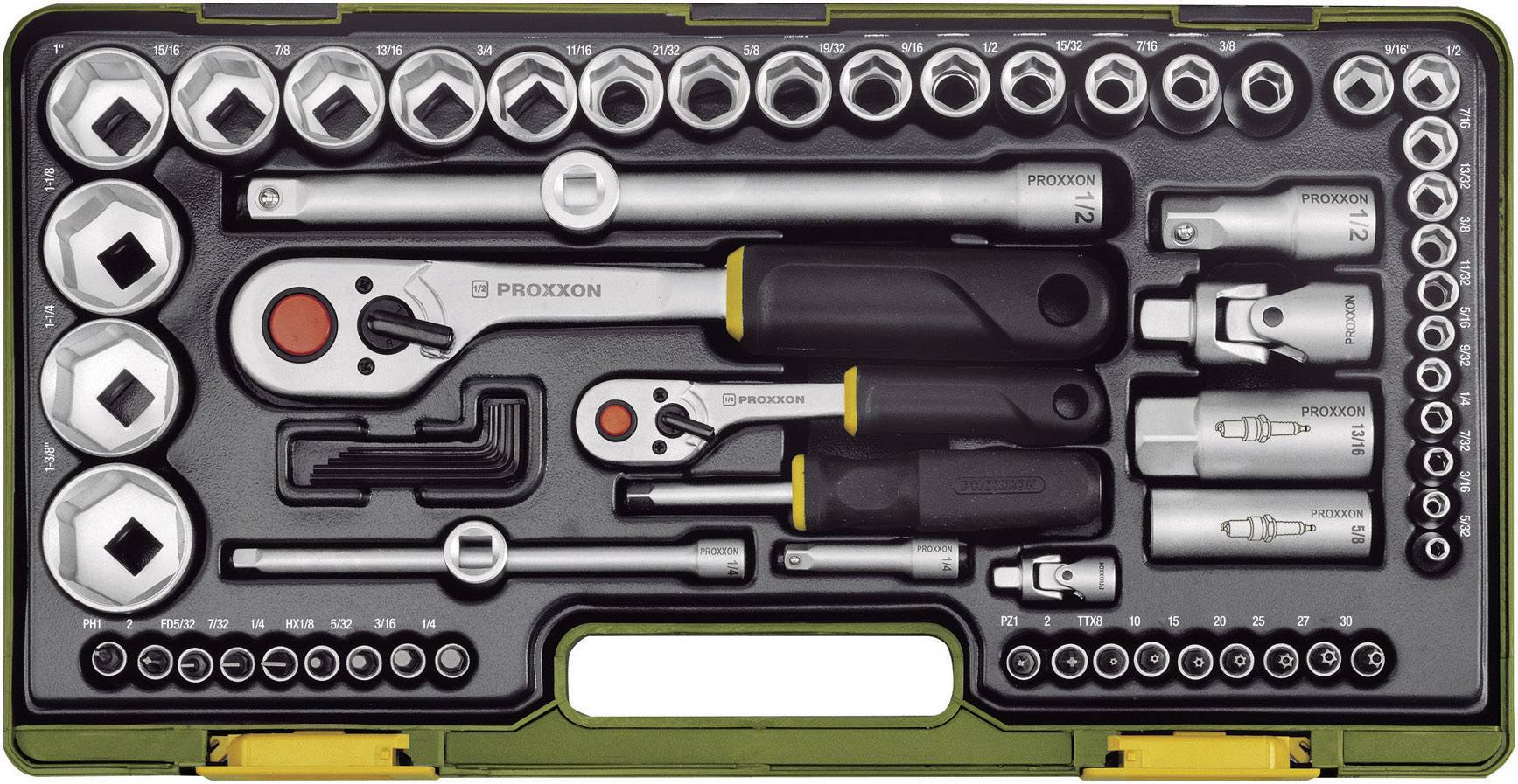 Proxxon Industrial 232 23294 set nasadnih ključeva, 1/4″ (6,3 mm), 65 delova