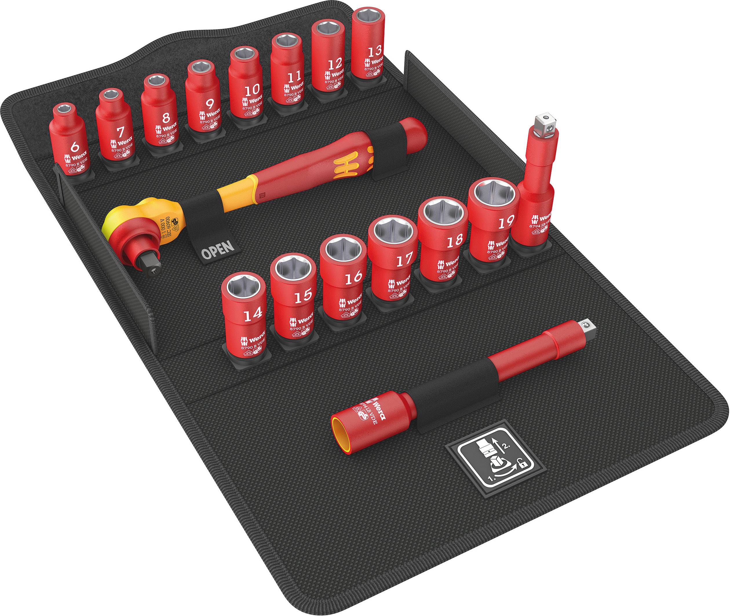 Wera 8100 SB set nasadnih ključeva, 3/8″ (10 mm), VDE 1000 V