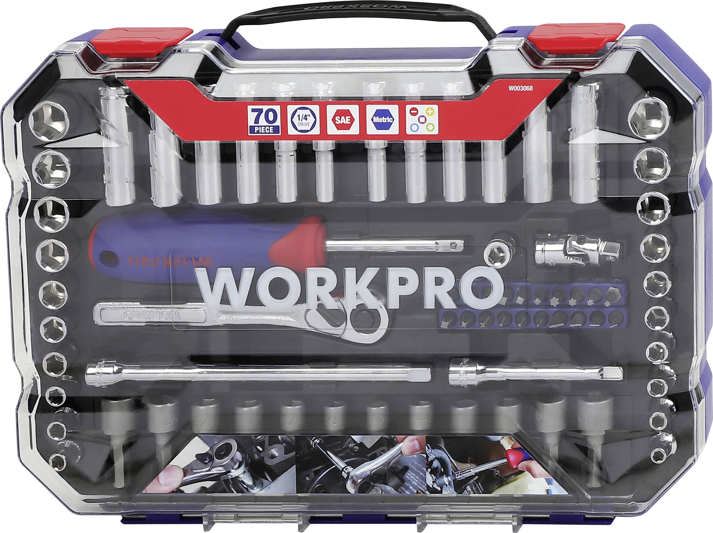 WorkPro WP202522 set umetaka za zavrtanje, 70 delova