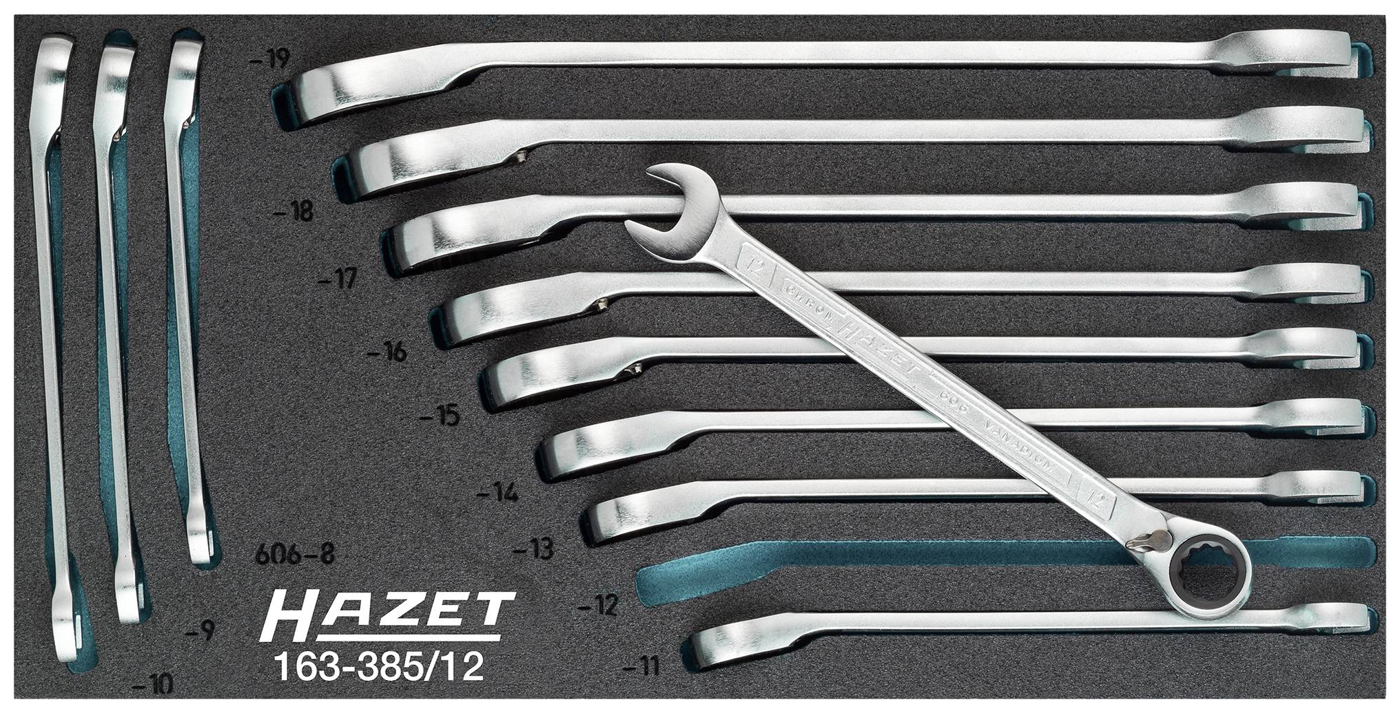 Hazet 163-385/12 set okastih ključeva sa račnom, 12 delova