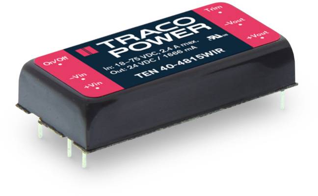 TracoPower TEN 40-7225WIR DC/DC napajanje - ispravljač za štampanu ploču 110 V/DC 24 V/DC, -24 V/DC 833 mA 40 W Broj izlaza: 2 x.